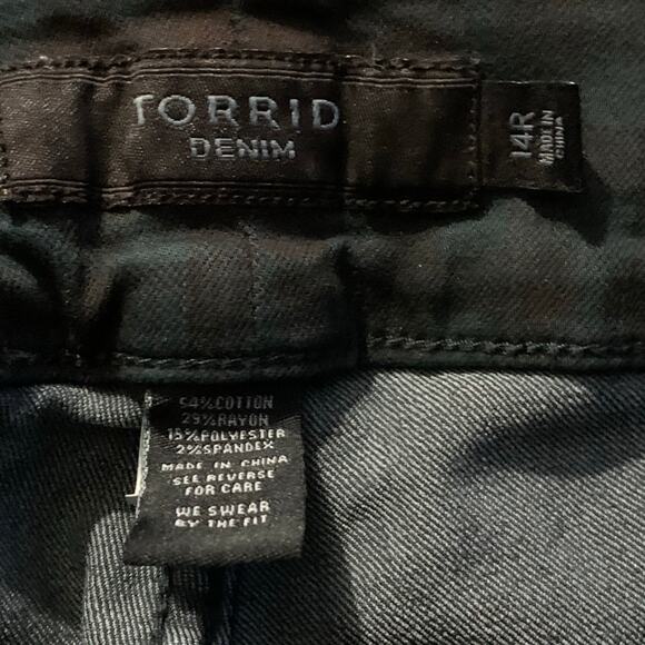 Torrid Denim Jegging  Moto Zip Plaid 14r - Picture 7 of 12